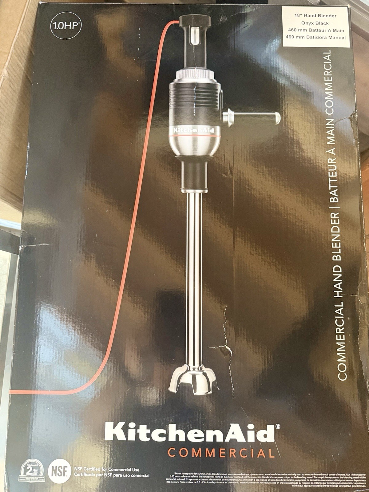 KitchenAid KHBC418OB 400 18" Variable Speed Immersion Blender 1 HP