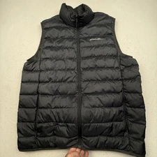 Eddie Bauer Vest Mens XL Tall Gray EB650 Down Puffer Quilted Zip Pockets Warm