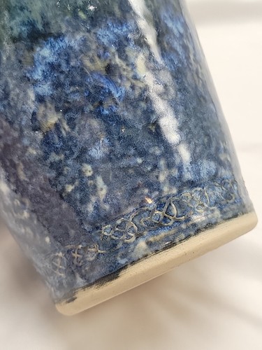 Vintage Conwy Pottery Wales Celtic Heritage Collection Vase grün blau meliert - Bild 5 von 12
