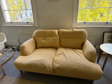 Loaf Sugar Bum 2-Seater Sofa Mustard Fabric Contemporary/Modern 117x73x51