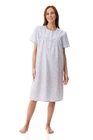 Womens Givoni Lilac Floral Seersucker Short Sleeve Summer Short Length Nightie 5