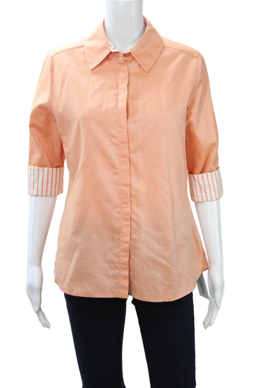 Perlavera Womens Basic Collared Button-Up Cotton … - image 1