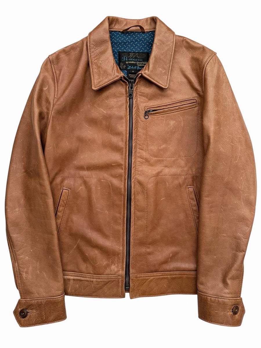 VTG Schott Bros. Perfecto 575 Steer Hide Leather Jacket Coat Brown