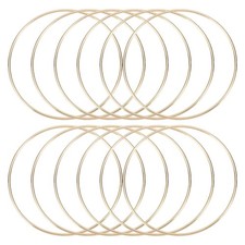 12 Pcs Dream Catcher Rings,5 Inch Macrame Hoops Ring,Gold