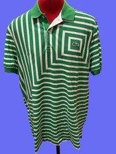 Lacoste Men s Green Square Polo Shirt Size 6 Rare Design