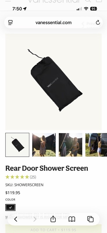 Van Essentials Shower Screen For Van