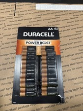 Duracell Power Boost AA Alkaline Batteries Pack of 40 New Open box