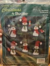 HTF Christmas By Bucilla Vintage Penguin Felt Ornament Kit 32267