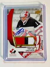 19-20 UD Team Canada Juniors Premium Patch Autographs #83 Taylor Gauthier /199