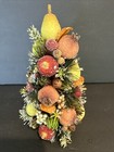 Faux Fruit Tree Centerpiece Plastic Mid Century Vintage 9”T Fall Thanksgiving