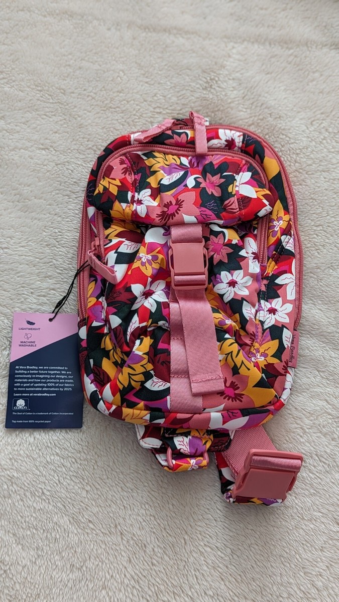 Vera Bradley Utility Sling Backpack Rosa Floral Belt Bag  display picture 3