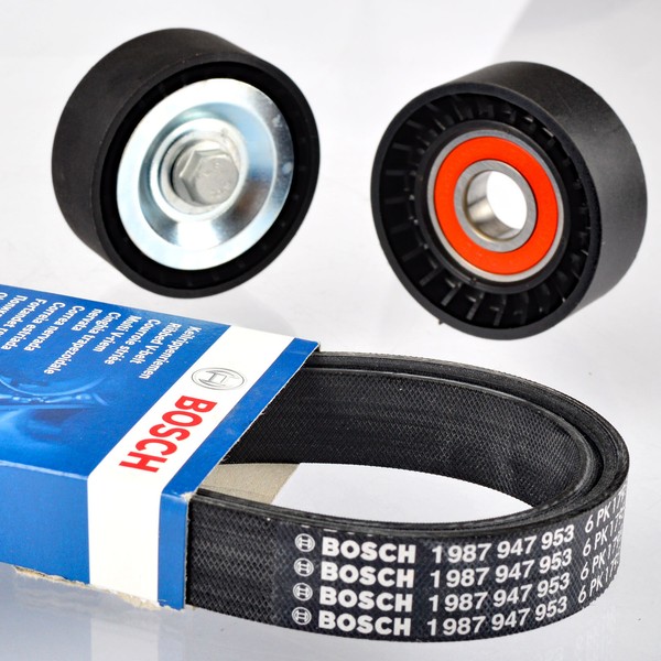 Bosch 6PK1496 Keilrippenriemen + Rolle FüR Ford B-MAX C-MAX Fiesta Focus-image