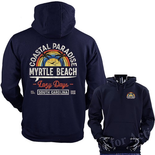Suéter con capucha gráfico de lana COASTAL PARADISE MYRTLE BEACH - Imagen 7 de 8