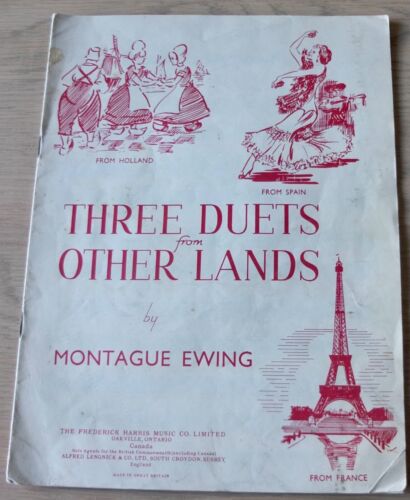 MONTAGUE EWING THREE DUETS FROM OTHER LANDS PIANO SHEET MUSIC (1952) ENGLAND - Afbeelding 1 van 6