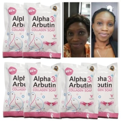 6X Alpha Arbutin 3 Plus Collagen Körperseife Precious Skin Radiance Light Bri...