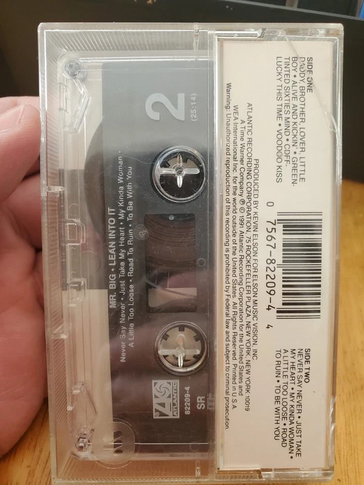 Mr. Big Lean Into It 1991 Atlantic Records Cassette Tape - Image 2 of 4