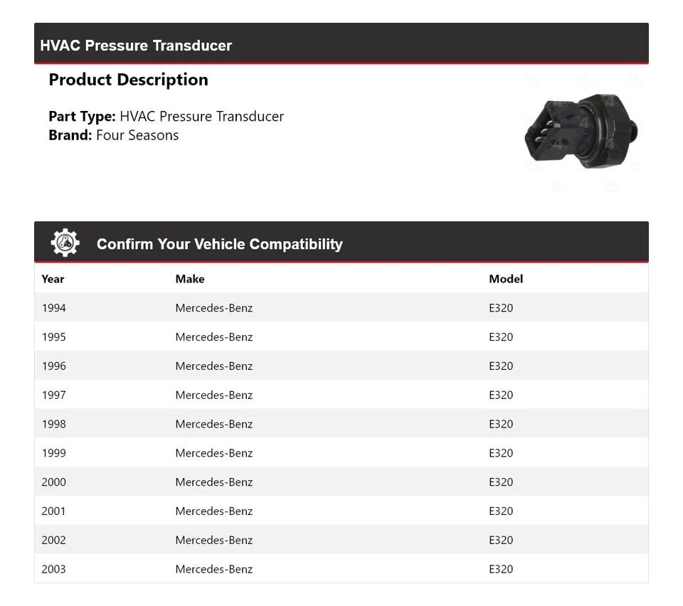 Transductor de presión de climatización para Mercedes-Benz E320 1994-2003 4 estaciones 1995 1996 Foto 2 de 4