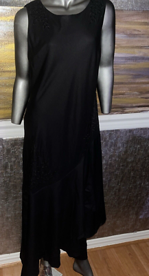 Adrianna Papell Embroidered Asymmetrical Hem Black Midi Dress Size 14 New |  eBay