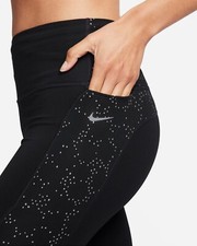NIKE FAST WOMEN DRI-FIT RUNNING MID RISE TIGHTS BLACK FB4579-NWT