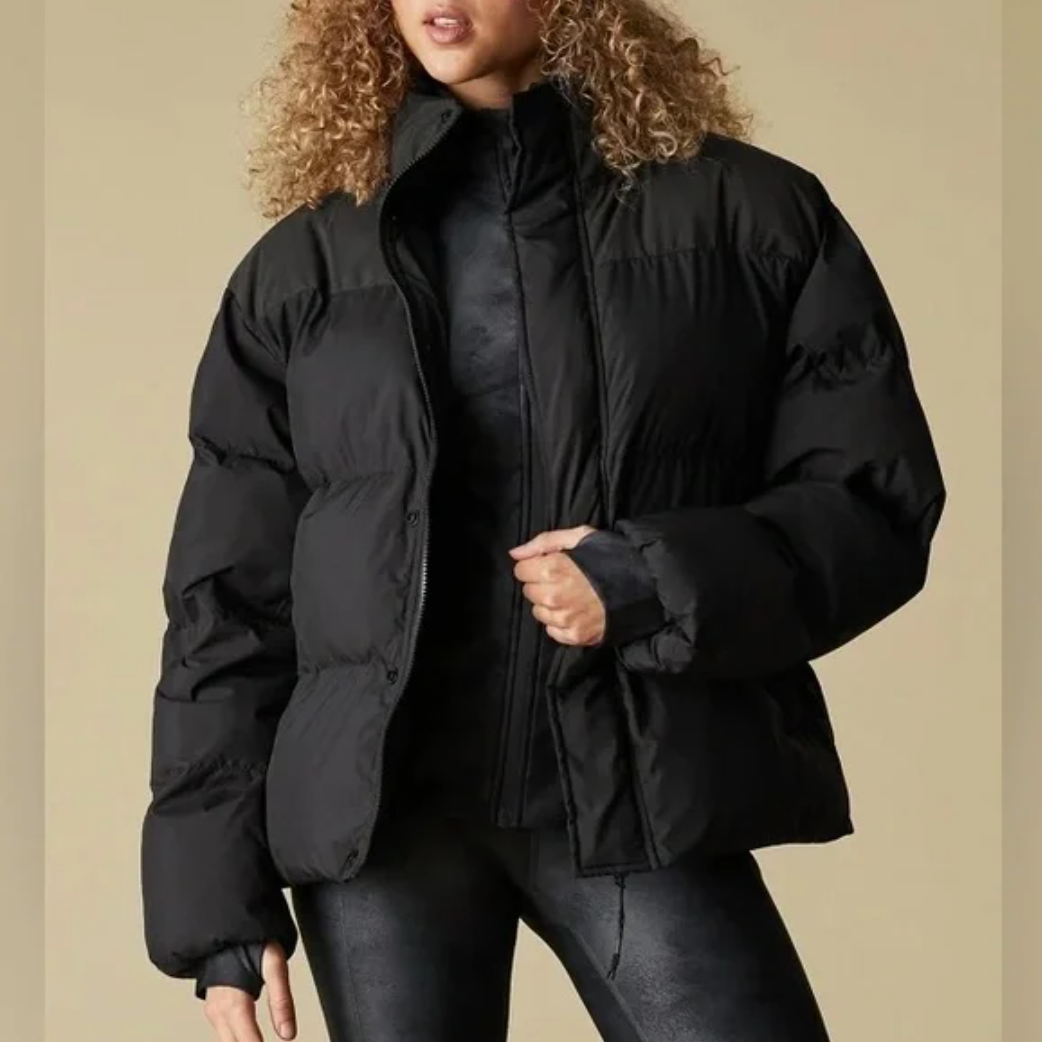 ARC'TERYX Giacca imbottita Fabletics nuova con etichetta Essential nero grigio con zip taglia large