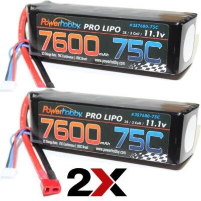 Powerhobby 3S 7600mAh 75C Lipo Battery Deans Plugs (2) : HPI Trophy Truggy