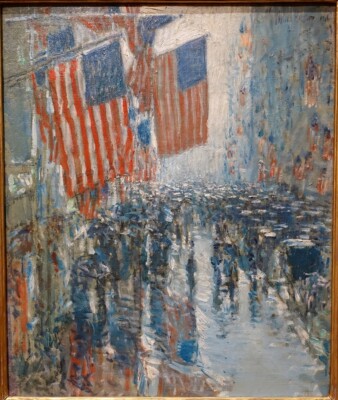 Frederick Childe Hassam - Rainy Day Fifth Avenue - New York - Art Print 1916