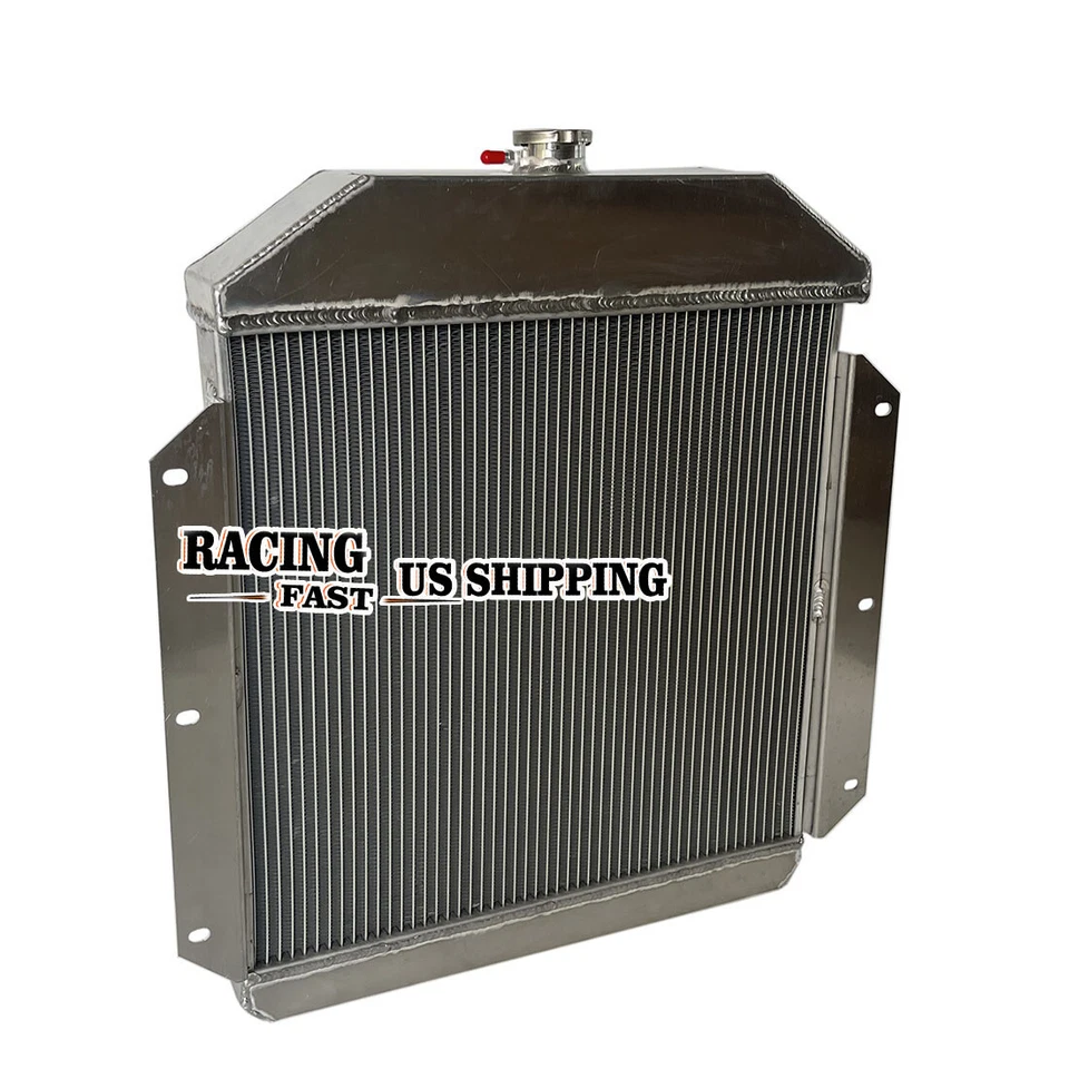Radiador pulido apto 1949 1950 1951 1953 autos Ford Chevy motor V8 2 filas Foto 4 de 4