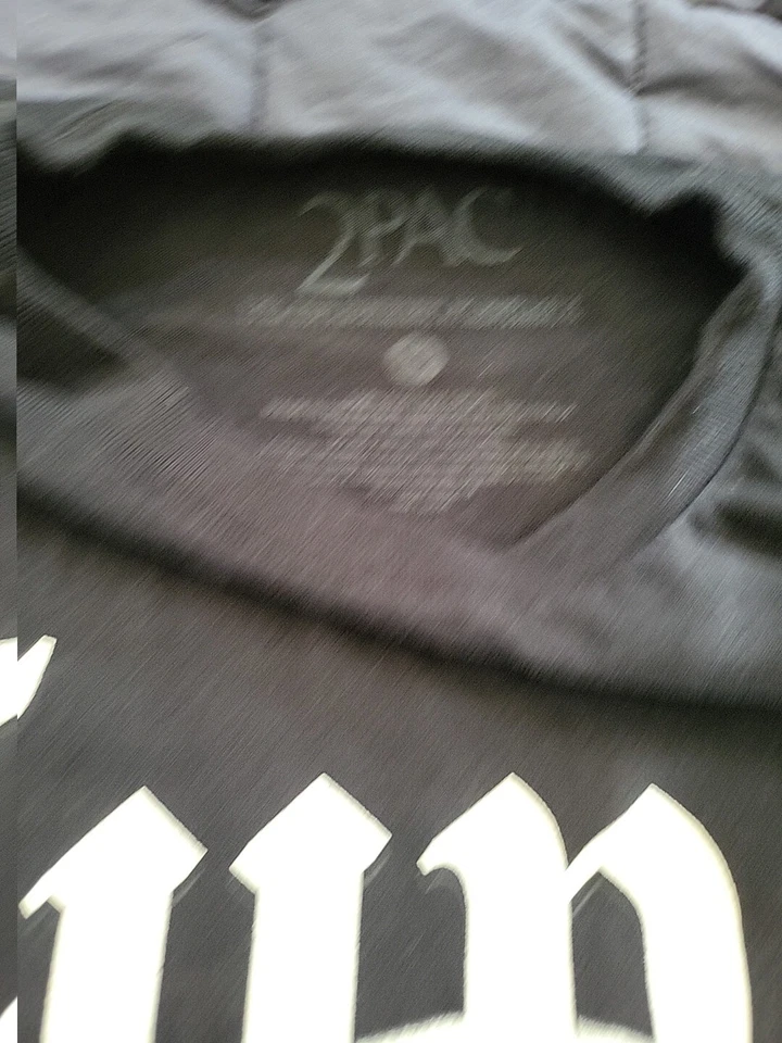 2PAC TUPAC RAW VIBES Double MIDDLE FINGER BLACK SHIRT SIZE Large - Image 4 of 4