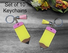 Teacher Gift Keychains. Set Of 10. Can Be Personalized With Vinyl
