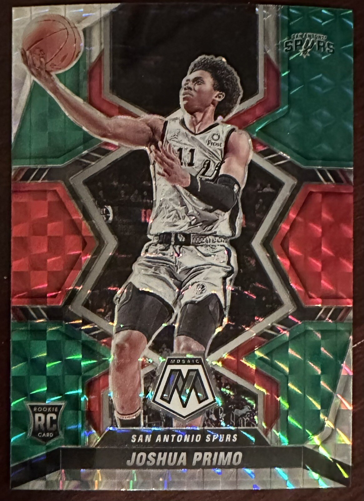 Joshua Primo 2021-22 Panini Mosaic #204 Choice Red & Green Mosaic Prizm Rookie