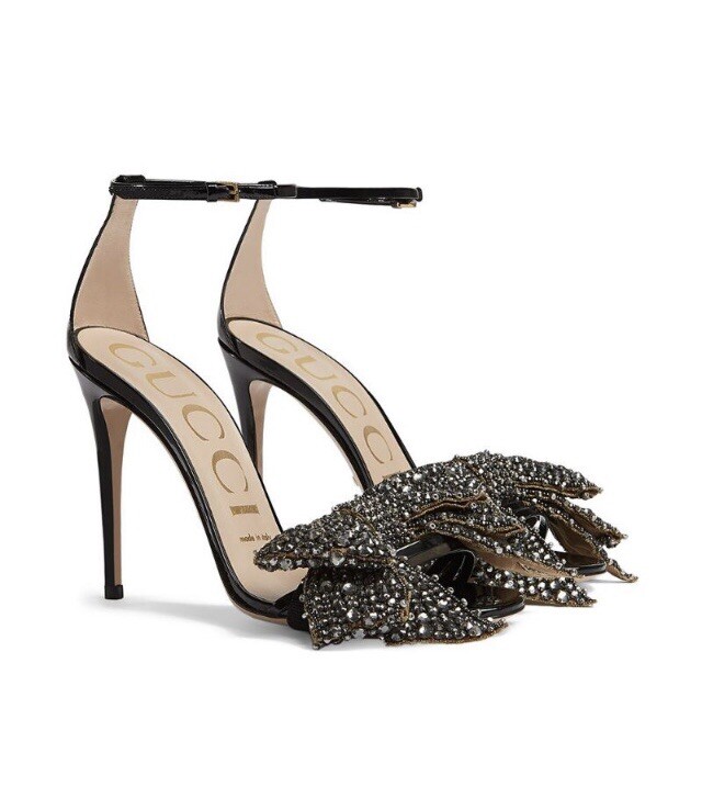 Gucci Ilse Crystal Embellished Stiletto Strappy Sandals UK4 EUR37 RRP £1150