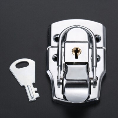 Box Latch Hasp Buckle 76*45mm Electric Cabinet Toggle Latch Lock W/ Key Hardware