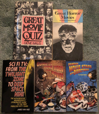 Books on Movie & TV trivia, lot of 5, Great Horror Movies, Sci Fi TV, Movie Quiz