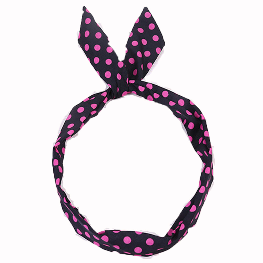 XLIUAX 2er-Set Polka Dots Haarreifen Mit Häschenohren - Elastische Schleifen-Bandanas Für Damen