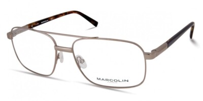 Marcolin Eyewear MA3022 008 Silver Aviator Metal Eyeglasses Frame