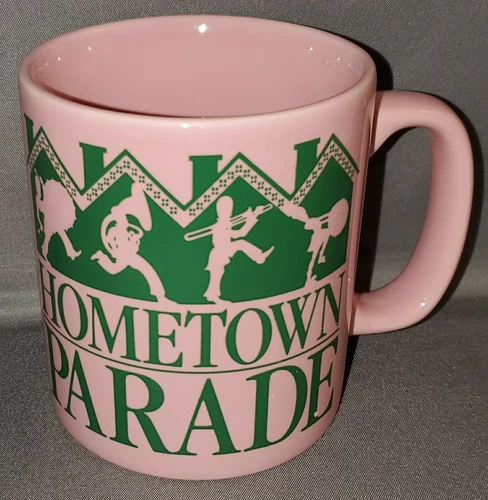 Vintage hometown parade coffee Kiln Craft mug/cup Staffordshire England pink