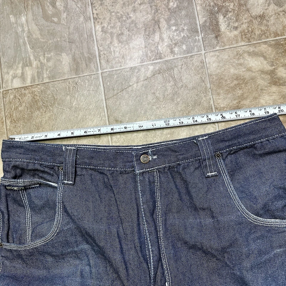 Pantalones de mezclilla de carpintero holgados Brooklyn Express de colección patinador grunge pierna ancha Y2K para hombre 40x30 Foto 4 de 4