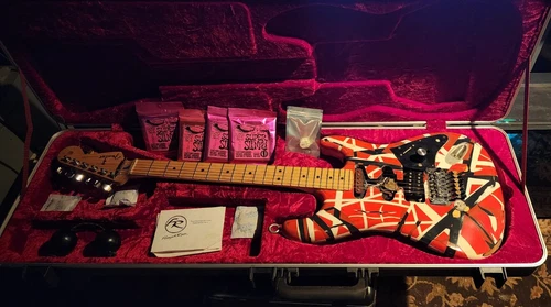 EVH Striped Series Frankenstein Relic Electric Guitar - Red/Black/White