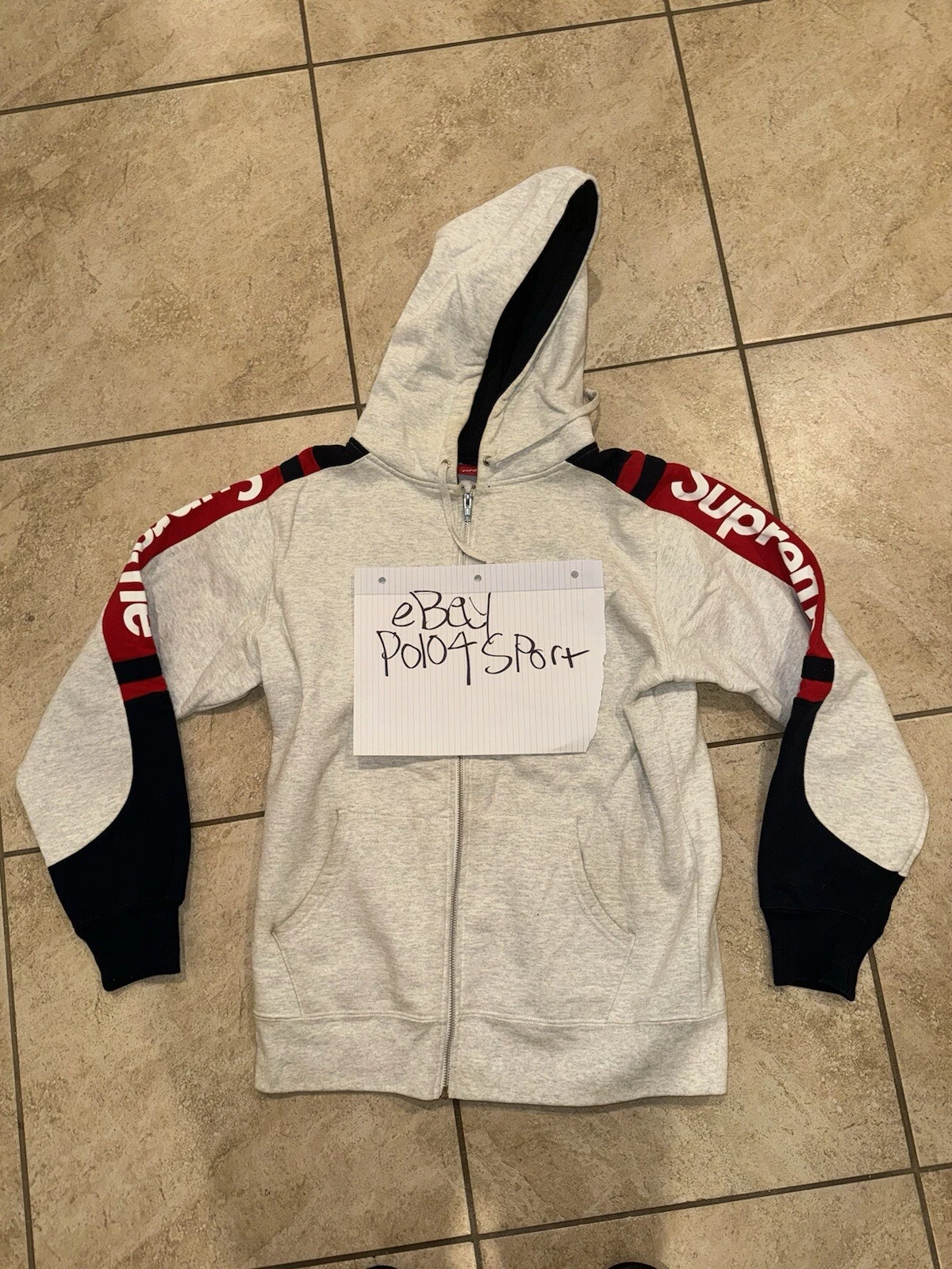 Sweat à capuche zippé Supreme Track Large FW15 OCCASION
