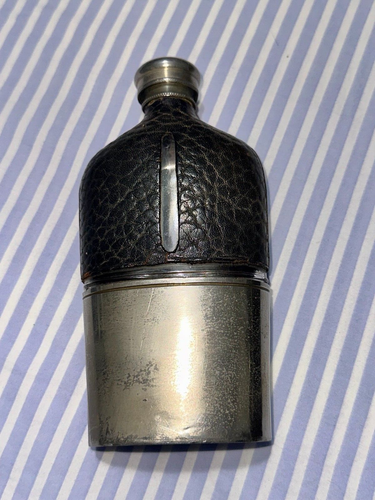 Vintage Silver Plate & Glass Hip Flask - Picture 14 of 14