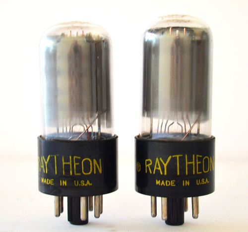 Near Perfect Matched Pair of 1956 Raytheon Matched Dates 6V6GT Vacuum Tubes