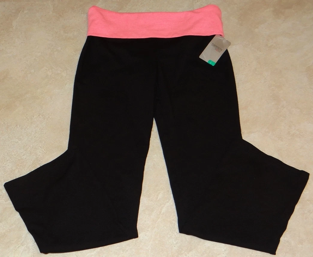 Young Girls Danskin Now Yoga Pants or Leggings w/Fold Over Waist: XS-S-M-L