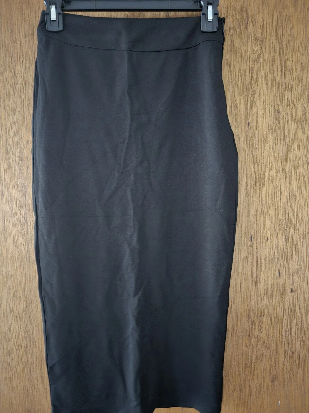 Msshe Women's Small Black Midi Skirt Cotton Blend