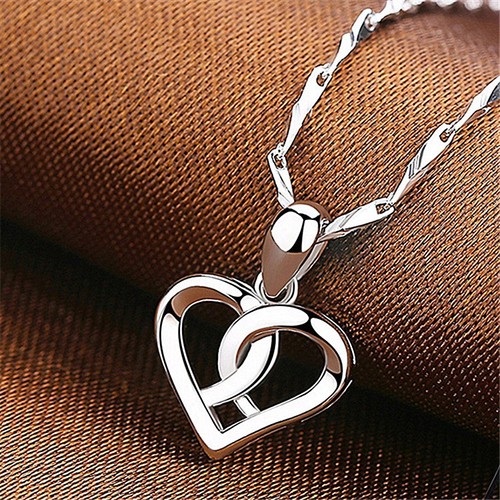 Twist Heart Pendant 925 Sterling Silver Chain Necklace Womens Jewellery Gift UK