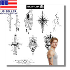 8 Sheets Temporary Tattoos, Semi-Permanent Tattoo, Fake Tattoos, 1-2 Weeks Tatto