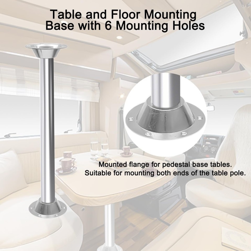 2 Pack RV Boat Table Base Mount Aluminum RV Table Base Mount with ...