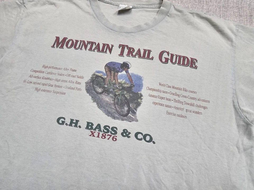 Vintage G.H. Bass Shirt Mens Large Mountain Trail Guide Biking Outdoor USA 90s - Image 4 of 4
