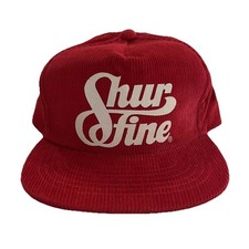 Vintage corduroy hat shur fine foods euc e56
