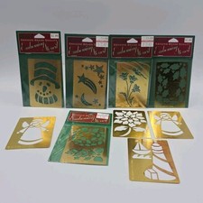 Darice Brass Embossing Stencils Christmas More Lot Of 9 New Used Holly Stars