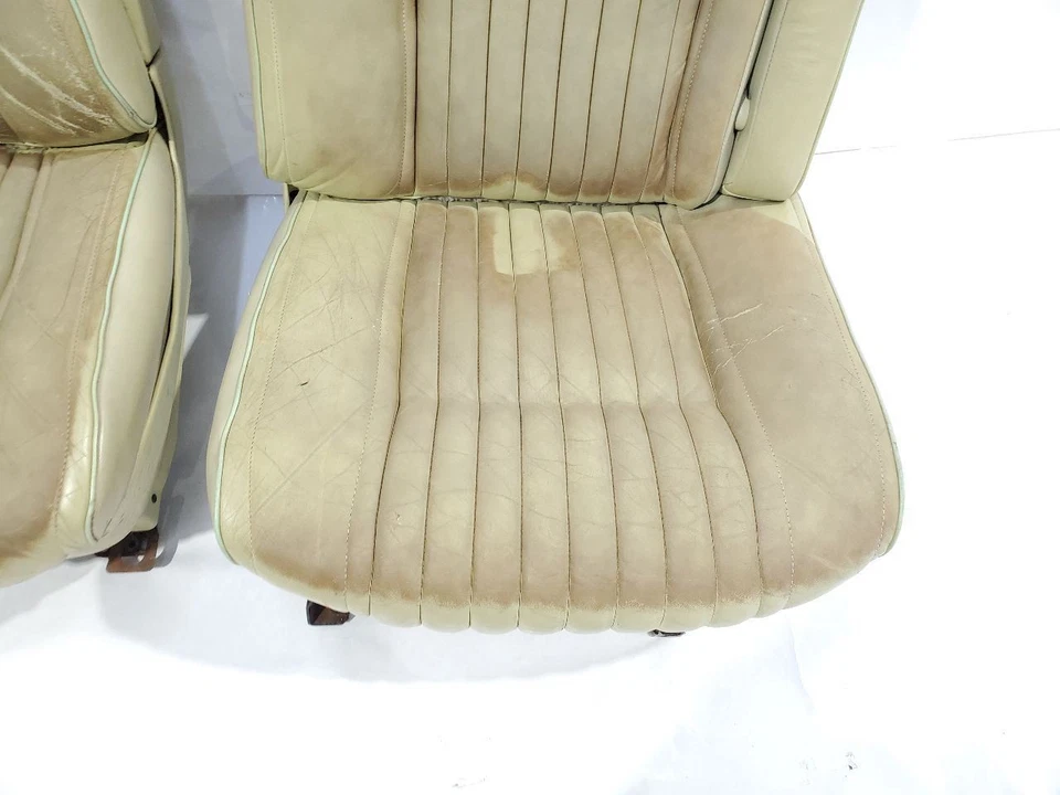 Cadillac Seville 1976 OEM conjunto de asientos de cuero beige decoloración Foto 4 de 4